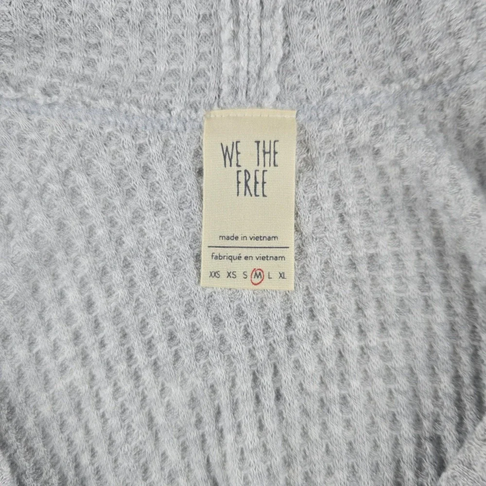 Free People -1649 NWT Swing It Cowl Neck Grey Sleeveless Waffle Knit Tunic Top M